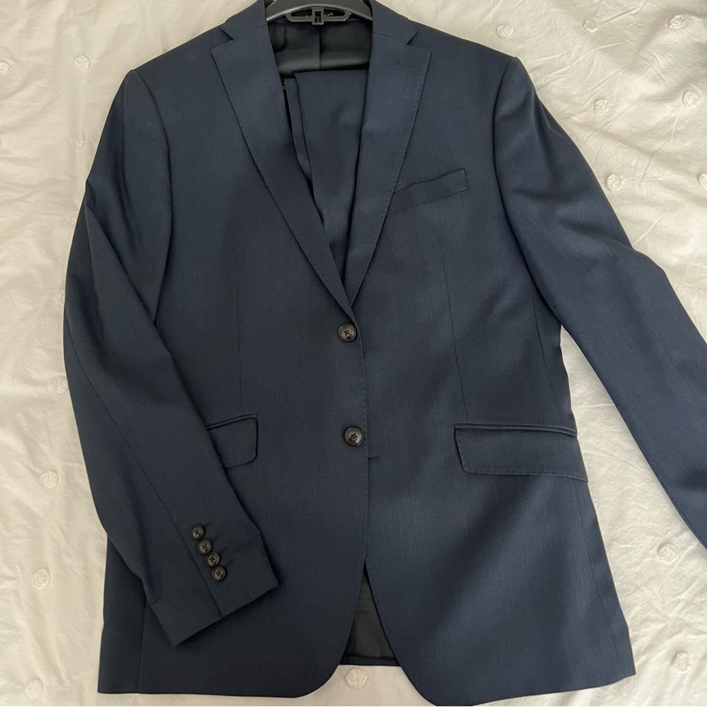 Zara Slim Fit Navy Blue Suit